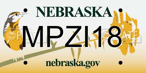 MPZI18 Nebraska License Plate