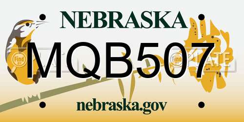 MQB507 Nebraska License Plate