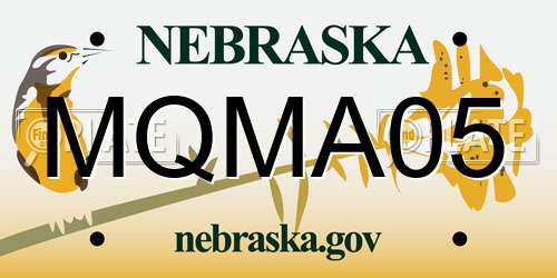 MQMA05 Nebraska License Plate