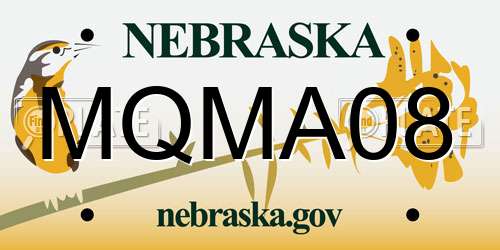 MQMA08 Nebraska License Plate