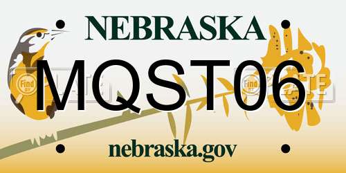 MQST06 Nebraska License Plate