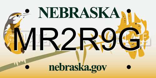 MR2R9G Nebraska License Plate
