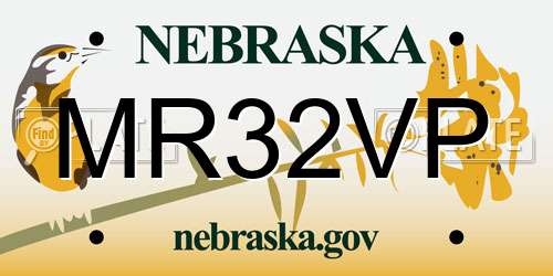 MR32VP Nebraska License Plate