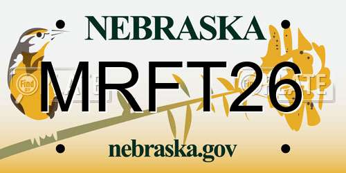 MRFT26 Nebraska License Plate