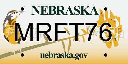 MRFT76 Nebraska License Plate