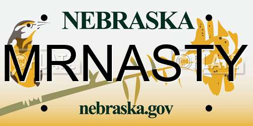 MRNASTY Nebraska License Plate