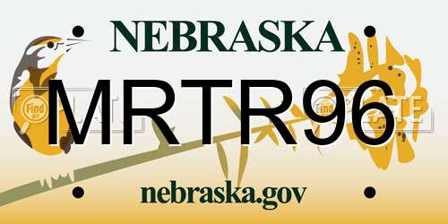 MRTR96 Nebraska License Plate