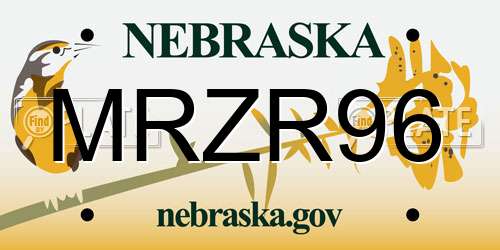 MRZR96 Nebraska License Plate