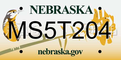 MS5T204 Nebraska License Plate