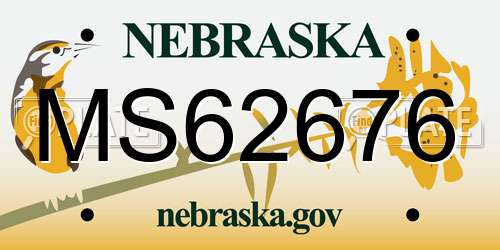 MS62676 Nebraska License Plate