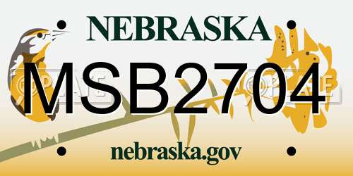 MSB2704 Nebraska License Plate