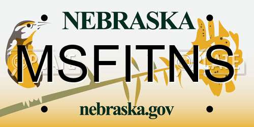 MSFITNS Nebraska License Plate