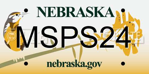 MSPS24 Nebraska License Plate