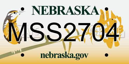 MSS2704 Nebraska License Plate