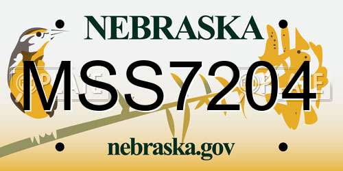 MSS7204 Nebraska License Plate
