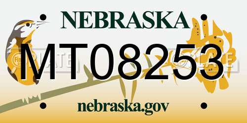MT08253 Nebraska License Plate