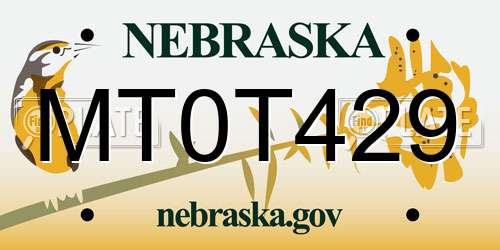 MT0T429 Nebraska License Plate