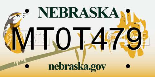 MT0T479 Nebraska License Plate