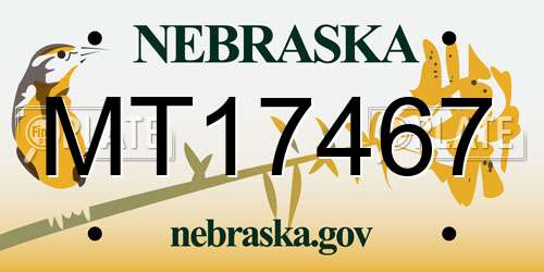 MT17467 Nebraska License Plate
