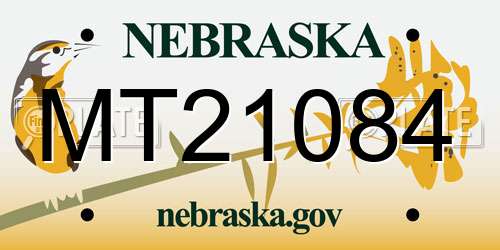 MT21084 Nebraska License Plate