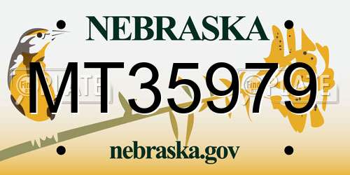 MT35979 Nebraska License Plate