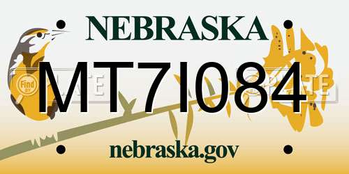 MT7I084 Nebraska License Plate