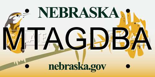 MTAGDBA Nebraska License Plate
