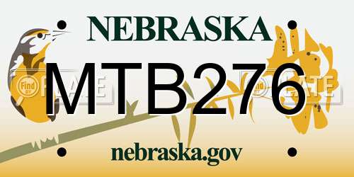 MTB276 Nebraska License Plate