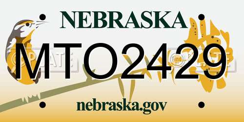 MTO2429 Nebraska License Plate