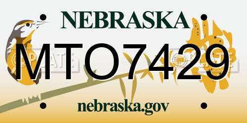 MTO7429 Nebraska License Plate
