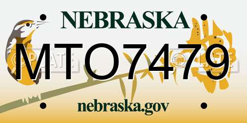MTO7479 Nebraska License Plate