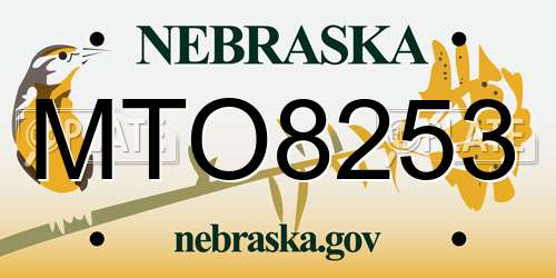 MTO8253 Nebraska License Plate