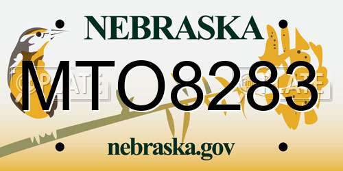 MTO8283 Nebraska License Plate