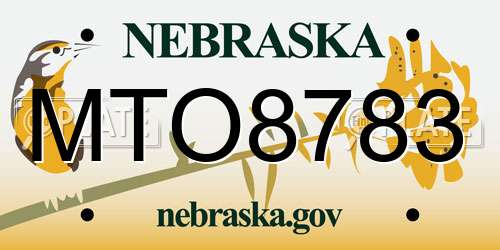 MTO8783 Nebraska License Plate