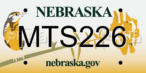 MTS226 Nebraska License Plate
