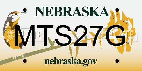 MTS27G Nebraska License Plate