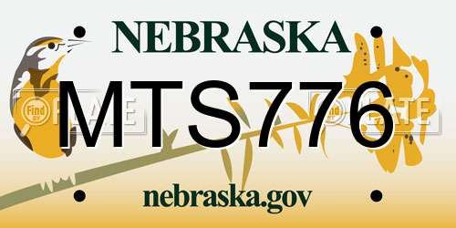 MTS776 Nebraska License Plate