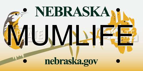 MUMLIFE Nebraska License Plate