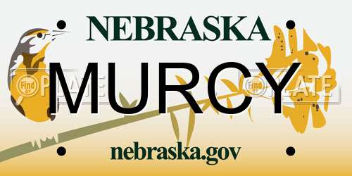 MURCY Nebraska License Plate