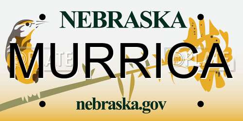 MURRICA Nebraska License Plate