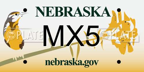 MX5 Nebraska License Plate