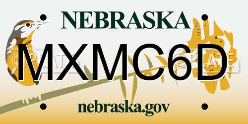 MXMC6D Nebraska License Plate