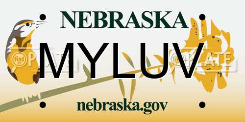 MYLUV Nebraska License Plate
