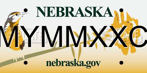 MYMMXXC Nebraska License Plate