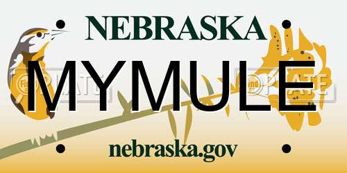 MYMULE Nebraska License Plate
