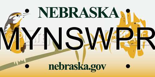 MYNSWPR Nebraska License Plate