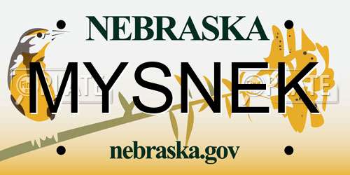 MYSNEK Nebraska License Plate
