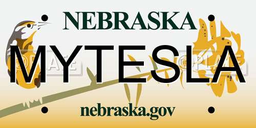 MYTESLA Nebraska License Plate