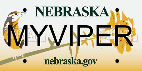 MYVIPER Nebraska License Plate