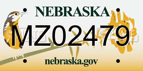 MZ02479 Nebraska License Plate